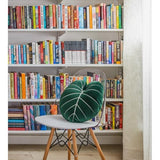 Green Philosophy Co. Philodendron Gloriosum Leaf Pillow - Forest Green