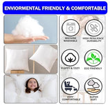 GVTECH Bedding Throw Pillows Insert (Pack of 2) 16 x 16 Inches Bed and Couch Pillows - Indoor Decorative Pillows - Cushion Stuffer Inserts - Anti Allergy Cotton Blend Fabric, White