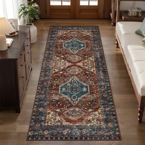 Tangsoo Oriental 2x6 Washable Runner Rugs for Hallways, Non Slip Runner Rug