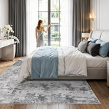 Abstract Rugs for Living Room 7x9: Large Modern Indoor Washable Area Rug