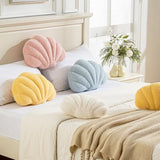 XIAIJIA Seashell Throw Pillows Shell Shaped Pillow White Sea Shell Pillows for Bed Seashell Decorative Pillow Soft Plush Pillow Sea Couch Decoration(13 X 10 inch)