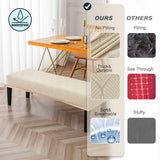 Genina Waterproof Dining Room Bench Covers, Stretch Jacquard Bench Seat Protector Cover, Rectangular Bench Cover for bedrooms, Living Rooms, Kitchens, Removable, Washable (Beige)