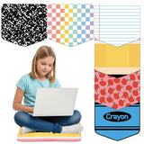JarThenaAMCS 12Pcs Back to School Carpet Seats Crayon Composition Notebook Apples Checkered Pencil Floor Rug Mats for Classroom Group Activity Learning Play Areas,15.8 x 15 Inch
