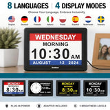 Soobest Dementia Digital Clock for Seniors Elderly, 20 Alarm Reminders 3 Ringtones for Memory Loss Alzheimers, Electric Time Date Day Large Display Calendar Clock, Auto DST, 1024 * 600P HD