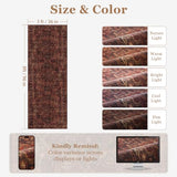 Washable Hallway Runner Rug 3'x8', Vintage Medallion, Dark Red