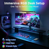 Quntis Monitor Light Bar 15.7", 24 RGB Backlight Modes for lmmersive Gaming Ambience, 900 Lux Glare-Free Computer Screen Lamp, High CRI 95 Eye Care Desk Light for Home Office