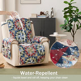 Patchwork Recliner Chair Covers, Quilted Medium Lazy Boy Chair Covers, Recliner Cover Pet Friendly for Sofa Couches, Washable Armchair Covers (Recliner 26", Patchwork Red)