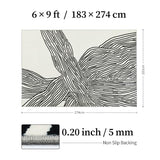 6x9 Ft Washable Area Rug, Black and Cream White Zebra Rug for Living Room