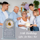 Movdyka 50th Birthday Gifts for Women Men - Crystal Clock Gifts Personalized 1976 50 Year Old Birthday Present for Her Him - Happy 50th Birthday Gifts Ideas for Mom Dad Unique