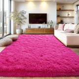 Soft Shaggy for Bedrooms, Hot Pink Area Rug, Fluffy Rugs for Living Room, Cozy Fuzzy Carpet for Kids, Perfect Indoor Decor for Boys and Girls 4x6 Feet