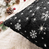 MIULEE Christmas Decorations Pillow Covers 20x20 Black Silver Snowflake