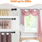 Small Window Curtain Rod 28 to 44 Inch, Heavy Duty Matte Black Adjustable Splicing Curtain Rods With Brackets for Living Room, Bedroom, Sliding Glass Door, Patio, Cafe Shop