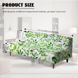 GLENLCWE Green Watercolor Leaves Armless Futon Cover Elastic Bottom Non-Armrest Couch Slipcover Washable Foldable Furniture Protector Fresh Natural Leaf Pattern for Living Room Loveseats