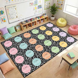 BreezeHug 7.5 x 12 ft Classroom Rug Pastel Composition Notebook Rug Back to School Supplies Educational Area Classroom Carpet Positive Affirmation Station Carpet for Teaching Playroom Read Room Decor