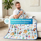 Super Mario Gaming Cooling Throw Blanket, 50 x 70 Inch Versatile Lightweight All-Season Throw, Soft Breathable Cooling Fabric for Couch, Bed & Sofa (Officially Licensed Product) by Franco Calm