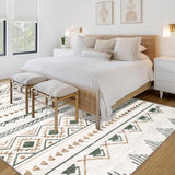 Area Rug Living Room Rugs 8x10 - Large Soft Boho Geometric Rug, Non-Slip Foldable Washable Rugs Non Shedding Morden Indoor Floor Carpet for Living Room Bedroom Office Dining Room(Brown Green,8'x10')