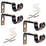 Ogrmar Bronze Color Heavy Duty Curtain Rod Brackets for 3/4 or 5/8 Inch Rod 4 Pack (Bronze)