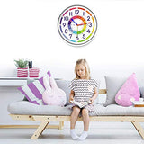 Kid's Wall Clock 12 Inch Silent Wall Clock for Kids Learning Time, Silent Non-Ticking Quartz Decorative Wall Clock for Teacher's Classrooms Or Children's Bedrooms