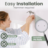 No Adhesive Heavy Duty Curtain Rod Holders with Wide Hook, 5X Stronger Than Adhesive Curtain Rod Hooks,Tension Curtain Rod Bracket for Wall with Pin Guide, Curtain Wall Mount (4 Pack, for 0.75" Rods)