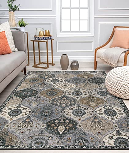 Lahome Moroccan Machine Washable Rugs, 4x6 Area Rug for Living Room Bedroom