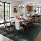 6x9 Washable Area Rug, Checkered Rug for Living Room(6x9,Black-L)