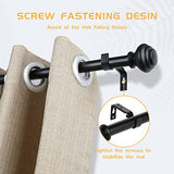 1 Inch Black Curtain Rods for Windows, Heavy Duty, 72 to 144 Inch, Standard Decorative Window Curtain Rod Set with Brackets for Bathroom, Kitchen, Bedroom, Black