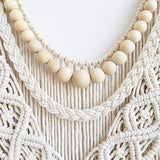 Achart Macrame Wall Hanging Large- Boho Wall Decor- large wall art- Wall Decor Living Room- Macrame Tapestry Boho Decor for Bedroom (Wooden Bead)