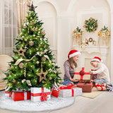 IMIKEYA Tree Skirt: Faux Fur Christmas Tree Skirt Silver Xmas Christmas Tree Mat for Christmas Tree Decorations Holiday Party Xmas Tree Ornaments