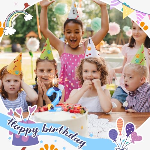 MTLEE Blue Dog Paw Candles Birthday Cake Decorations Cake Cupcake Topper for Boy and Girl Birthday Decoration(2)