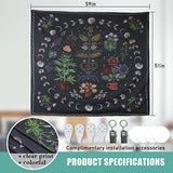 LINICE Nature Moon Phase Wall Hanging, Bohemian Mandala Tapestry Aesthetic Bedroom Decor, Botanical Tapestry Suitable For Bedroom Home Dorm