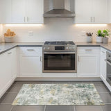 2x4 Rug for Entryway Washable: Abstract Modern Runner for Kitchen Green