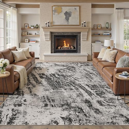 10x14 Area Rug for Living Room Washable Abstract Indoor Carpet