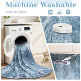 Washable Rug 9x12 Area Rugs for Living Room: Large Neutral Soft Rug Abstract Non Slip Low Pile Modern Carpet for Bedroom Kitchen Nursery Office Dining Room Indoor (Darkblue, 9'x12')