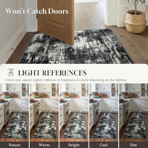 Abstract Washable 3x6 Hallway Runner Rug Non Slip Kitchen Runner