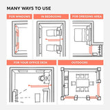 Wire Curtain Hanging System - 16ft Stainless Steel Room Divider Rod | Willow & Eva