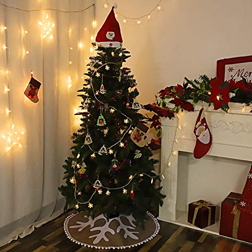 N&T NIETING Christmas Tree Skirt, 30 Inch Burlap Tree Skirt for Christmas Holiday Party Decorations Xmas Indoor Outdoor Home Office Decorations