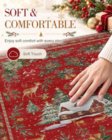 OLANLY 3x5 Christmas Accent Rug, Soft Non Slip Carpet for Entryway Bedside