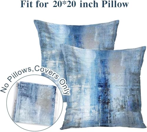 Throw Pillow Covers for Couch, 20x20 Inch, 2 Pack, Blue Grey