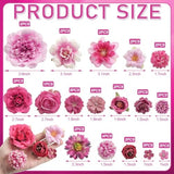 Artificial Flowers Heads Combo Rose Red Flowers Mix Silk Flowers Heads Pink Bulk Faux Rose for Craft Garland Graduation Cap Wedding Bridal Baby Shower Home Party Decoration DIY Cake Decor