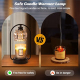 Candle Warmer Lamp, Electric Light with Timer Dimmer Clear Flower Shape Wax Melt Warmer for Birthday, Mothers Day, House Warming Gift (Includes 2 Bulbs)
