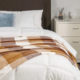 RECYCO Buffalo Plaid Chenille Throw Blanket, 50"x60", Brown Off White