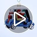 Old World Christmas Golf Cart Santa Glass Blown Ornament for Christmas Tree, Handcrafted Holiday Decoration, Sport Collection