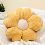 Sioloc Yellow Flower Pillow, Decorative Throw Pillow for Bed, Cute Daisy Flower Shaped Floor Cushion for Pet, Couch & Room Decor (15.7 Inch)