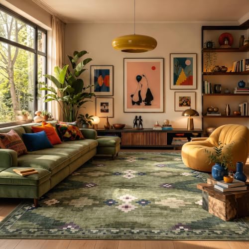 GarveeHome 8x10 Washable Area Rug for Living Room Non Slip Bedroom Rugs