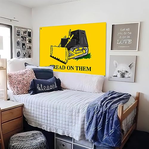 Tread On Them Flag Killdozer Flag 3x5 Ft Funny Man Cave Wall Banner for Room Teen Girls Indoor Outdoor Party Bedroom and College Dorm Wall Decor Tapestry Gifts