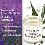 Funny New Mom Gifts, Handmade Scented Lavender Candle for New Mom After Birth, Postpartum Gift for Moms, First Time Moms Mothers Day Gift, Soy Wax Candle, 7 Oz