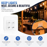 50 Pack Outdoor Light Hooks with Adhesive – Weatherproof & UV-Resistant, No Damage, No Tools Needed, Easy Hanging Clips for Garden, Patio, Balcony, Fairy Lights, Christmas Decorations