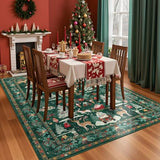 Christmas Rug 5x7 Area Rugs for Living Room Bedroom, Green