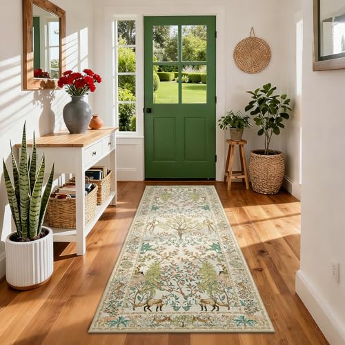 GarveeHome Forest 2x6 Rug Kitchen Runner Rug Non Slip Washable Jungle