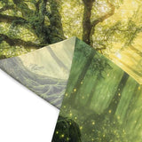 Zussun Green Tree of Life Tapestry Fantasy Fairy Forest Wall Tapestry for Bedroom Aesthetic Nature Misty Woodland Small Tapestries Wall Hanging for Dorm Living Room Decor 48 x 36 Inch